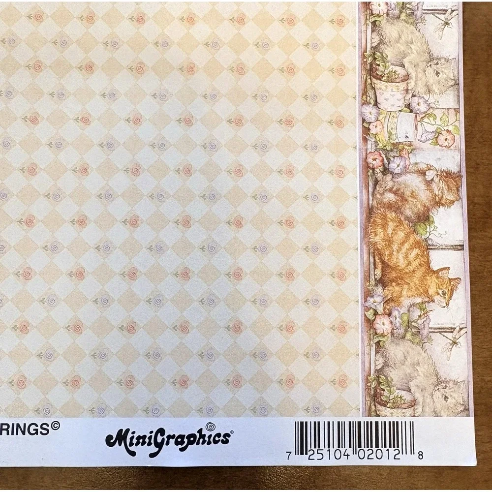Minigraphics 2pcs Purrfect Kitties York Dollhouse Wallpaper Miniature 210D2
